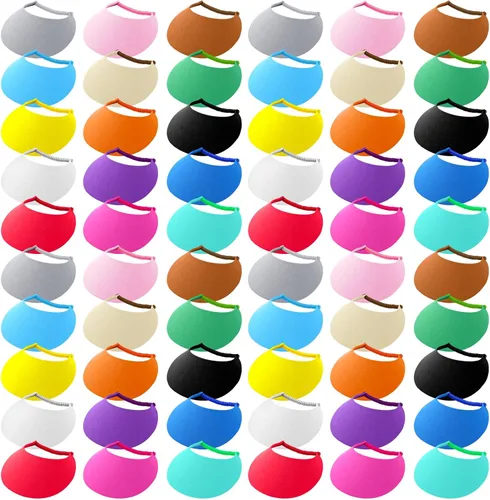 Miniatura 9 de Yahenda Viseras de espuma para niños a granel con bandas de bobina, viseras artesanales, coloridos sombreros de verano para niños y niñas