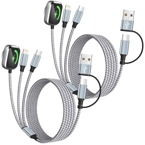 Miniatura 15 de Cruise Essentials Cable de Carga 4 en 2 para Cargador Apple iWatch/iPhone 17/Lightning/Micro, Cable Cord de Carga Múltiple de Viaje Compatible