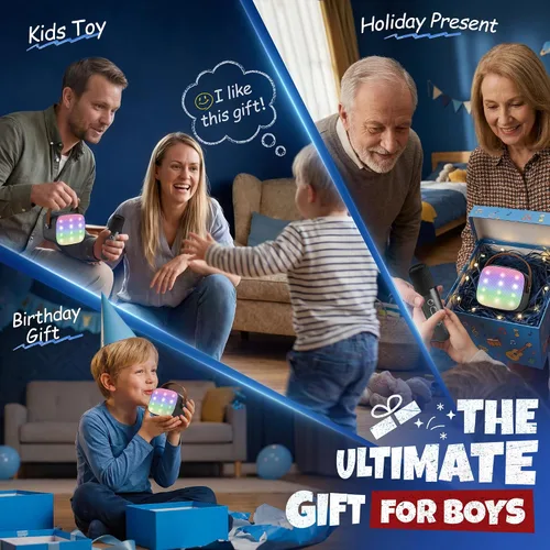 Miniatura 2 de YLL Mini máquina de karaoke para niños y adultos, regalos de cumpleaños para niños de 3, 4, 5, 6, 7, 8, 9 años o más, altavoz Bluetooth portátil