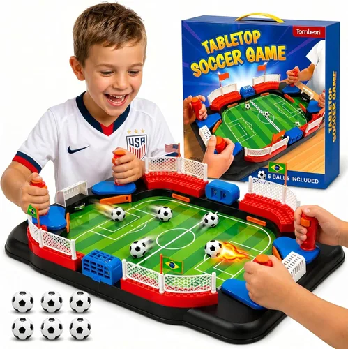 Juguete de fútbol para niños - Juego de futbolín de mesa para niños de 3, 4, 5, 6, 7, 8-12 años - Regalo interactivo de fútbol - Mini juego de mesa