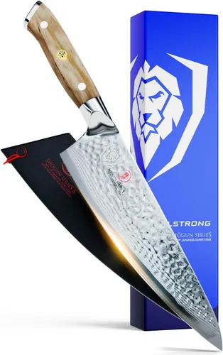 Dalstrong Cuchillo de Chef - Hoja de 8 pulgadas - Serie Shogun - Cuchillo de Cocina de Acero Súper Japonés AUS-10V - Mango de Madera de Olivo - Oliva