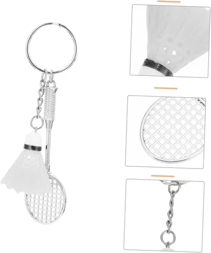 Miniatura 3 de Sosoport Llavero de bádminton de 4 piezas, mini regalos, accesorios de mochila, pelota de fútbol, llavero de fiesta deportiva