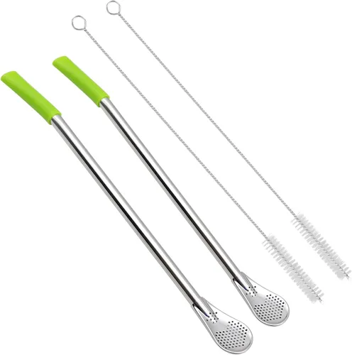 Miniatura 8 de Yerba Mate Bombilla - Pajitas de filtro de calabaza para beber, puntas de silicona suaves a prueba de calor, acero inoxidable 18/8 de grado