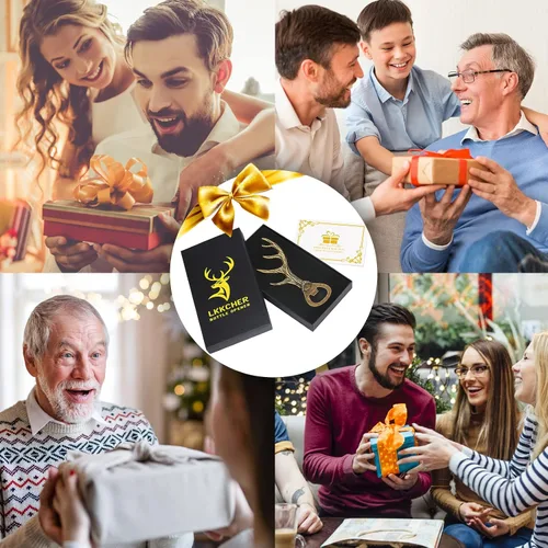 Miniatura 2 de LKKCHER Abridor de botellas de cerveza con cuernos de ciervo, regalos para mujeres, hombres, esposa, marido, novia, novio, mamá, papá, nuevo hogar