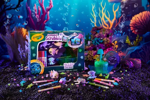 Miniatura 7 de Crayola Scribble Scrubbie Glow Lagoon Pets, Juguetes de animales marinos, regalos para niños y niñas, 3+