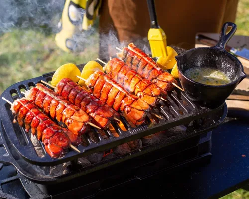 Miniatura 5 de Lodge Sportsman's Pro - Parrilla de hierro fundido, parrilla portátil de carbón con rejilla extraíble y doble ventilación de aire, cocina resistente