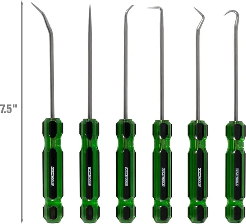 Miniatura 2 de OEMTOOLS 26545 Juego de 6 piezas de ganchos y punzones con mango de acetato, herramienta de gancho y herramienta de punzón, juego de punzones