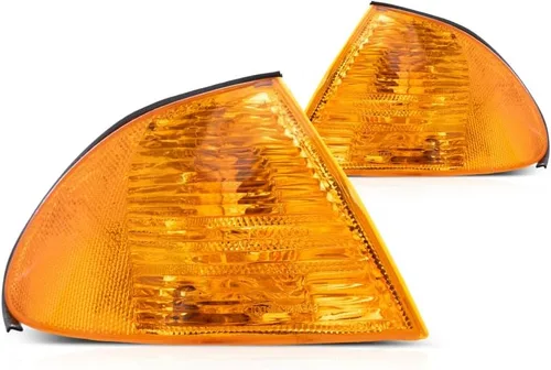 Miniatura 4 de KarParts360 Para 2001 BMW 330i Parque/luz de señal Par de conductor y pasajero lado sedán/vagón con bombillas reemplaza BM2520104 BM2521104 BM2521104
