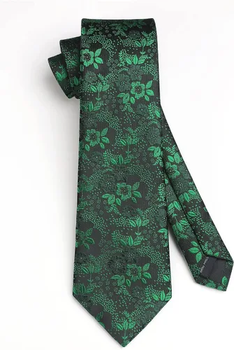 Miniatura 56 de Corbatas florales tejidas clásicas para hombre, corbata cuadrada de bolsillo, corbatas formales para hombres, boda con pañuelo