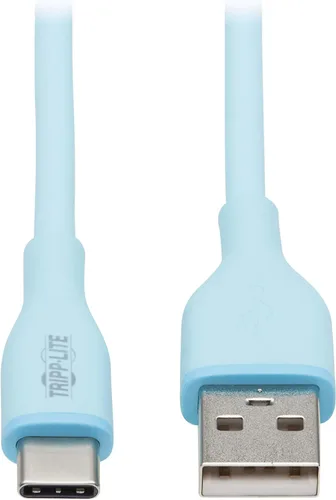 Tripp Lite Safe-IT - Cable de carga USB-A a USB-C para iPhone, iPad, Android y más, de hombre a hombre, carga de 60 W, ultra flexible, certificado