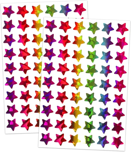 Lrogoe 1620 calcomanías holográficas de estrellas pequeñas de arcoíris para recompensas infantiles, tabla de comportamiento, planificador Multicolor