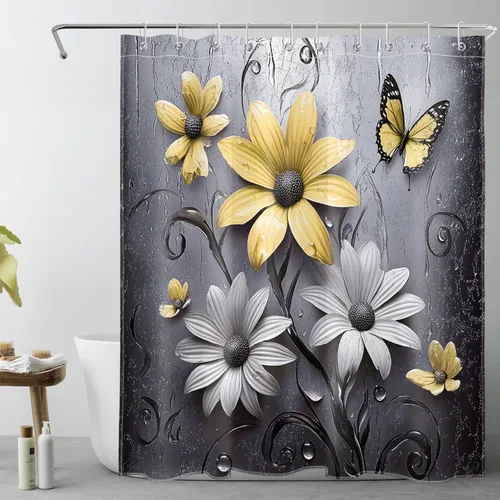 Miniatura 27 de LB Get Naked - Cortina de ducha pequeña de 48 x 68 pulgadas, forro de cortina de ducha de tamaño medio azul y rosa, cortinas de ducha estrechas