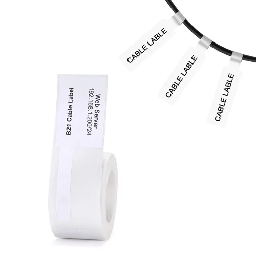 Cinta para impresora de etiquetas compatible con NIIMBOT B21 y B3S, papel para impresora de etiquetas de cable, impermeable, antiaceite, resistente