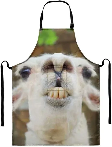 Miniatura 14 de Dellukee Delantal ajustable de cocina con bolsillo para mujeres y hombres, delantales impermeables