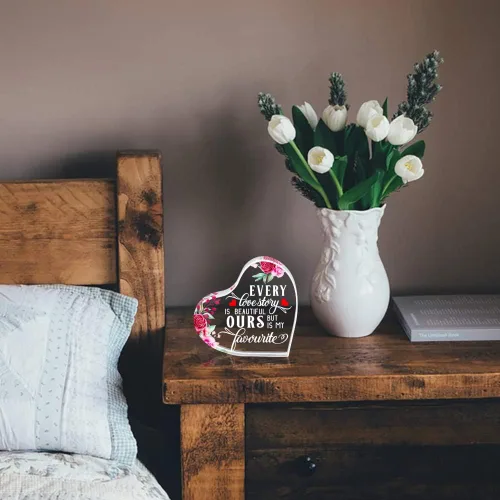Miniatura 5 de PETCEE Regalos para el Día de la Madre de parte de hija, hijo, Every Love Story is Beautiful Day Keepsake Gifts for Wife from Husband Anniversary