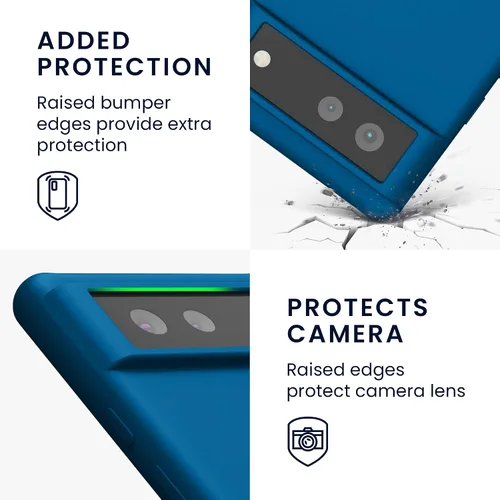 Miniatura 648 de kwmobile Funda Compatible con Google Pixel 6 Pro - Funda de teléfono de silicona TPU con acabado suave - Azul Arrecife