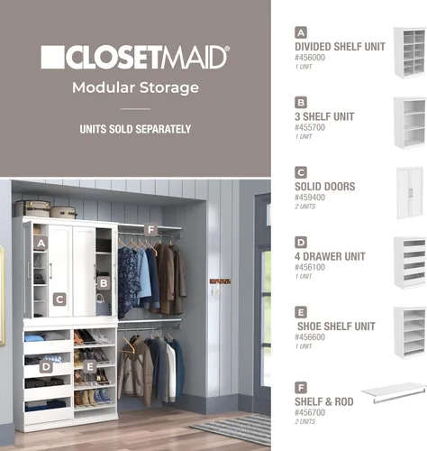 Miniatura 5 de ClosetMaid - Unidad de almacenamiento modular apilable de 3 estantes, color arena