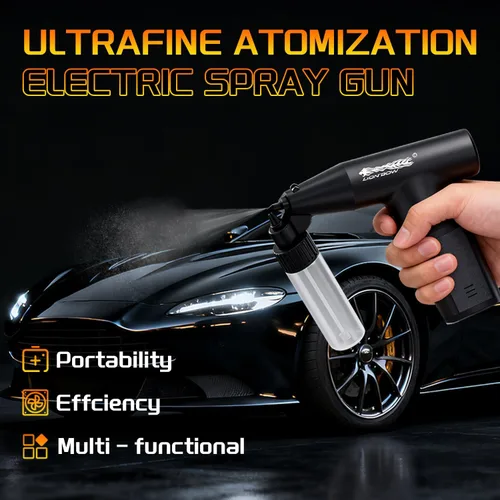 Miniatura 2 de LIONBOW Pequeña pistola pulverizadora de pintura eléctrica, pistola de pintura inalámbrica para pintar autos, gabinetes, reparación de pintura