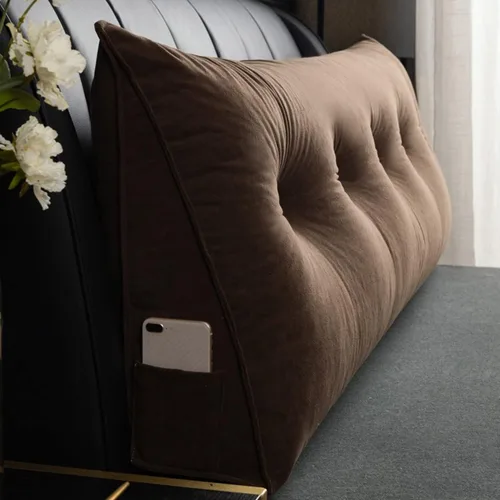 Miniatura 12 de Almohada triangular para cabecero, cojín triangular de color sólido, almohada de descanso en cama, almohada extraíble con soporte de cuña grande