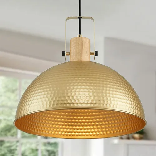 Miniatura 21 de Luces Colgantes Azules de 12 Pulgadas Martilladas Mate, Luces Colgantes para Isla de Cocina Estilo Industrial Granja, Altura Ajustable, Lámparas