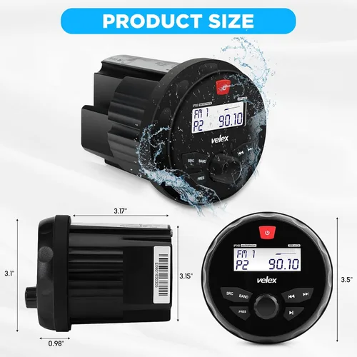 Miniatura 4 de Radio marina marina estéreo Bluetooth barco estéreo estilo redondo sistema de barco radio