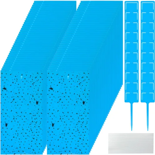 220 trampas adhesivas de doble cara para insectos voladores de plantas voladoras para interiores y exteriores, como mosquitos de hongos, moscas Azul