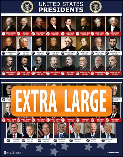 Miniatura 4 de Young N Refined Póster de Todos los Presidentes de Estados Unidos de América (15 x 20 pulgadas) FOTOS EN COLOR LAMINADO Decoración escolar