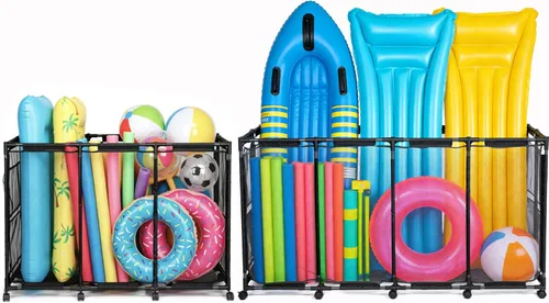 Miniatura 15 de Yescom Cesta de almacenamiento de flotador de piscina de 280 galones, tamaño XXXL para fideos de balsa de juguete, al aire libre, 65 x 30 x 33 Azul
