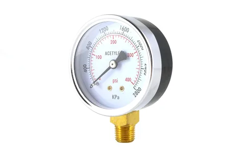 Miniatura 2 de SÜA - Manómetro de alta presión para regulador de acetileno 0-400 psi - 2.5 pulgadas