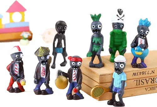 Miniatura 7 de JHESAO Juego de 17 juguetes de plantas PVZ, figuras de la serie Zombies PVZ, juguetes de PVC de felpa, gran regalo para niños y fanáticos