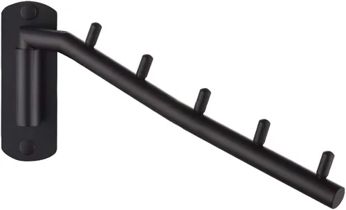 JQK - Percha plegable para colgar en la pared, gancho de acero inoxidable con soporte para brazo oscilante, sistema colgante de ropa, organizador de