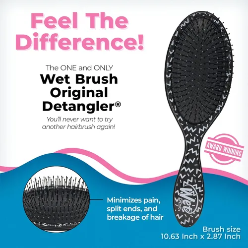 Miniatura 2 de Wet Brush - Cepillo desenredante Original, Gingham Dorado (Encanto Costero), cerdas ultrasuaves IntelliFlex que se deslizan a través de los nudos