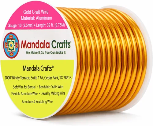 Miniatura 92 de Mandala Crafts - Alambre de aluminio anodizado de 8 calibre para hacer joyas - 9.75 m de alambre flexible negro colorido - Flexible para bonsái