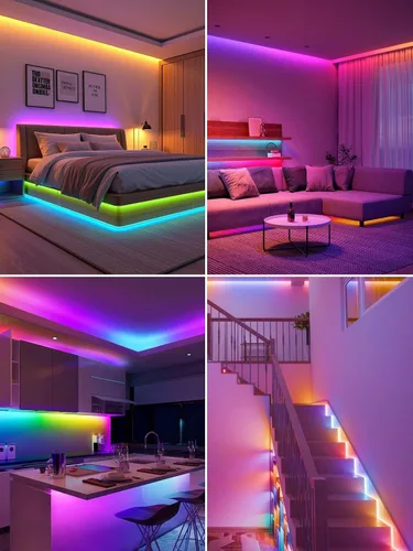 Miniatura 4 de Tira de luces LED, tiras de luz RGB de 5 V que cambian de color con control remoto, luces LED flexibles alimentadas por USB para dormitorio, TV