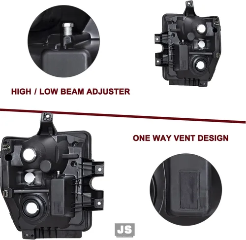 Miniatura 5 de JSBOYAT Juego de focos delanteros de repuesto con bombillas para Ford F250 F350 F450 F550 Super Duty 2008-2010. Carcasa negra con reflector