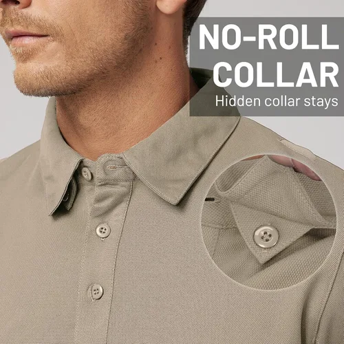 Miniatura 3 de MIER Men's Outdoor Performance Tactical Polo Shirts Short and Long Sleeve, Moisture-Wicking