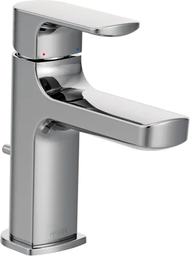Miniatura 5 de Moen Rizon - Grifo de baño moderno de una manija negro mate con conjunto de drenaje, 6900BL