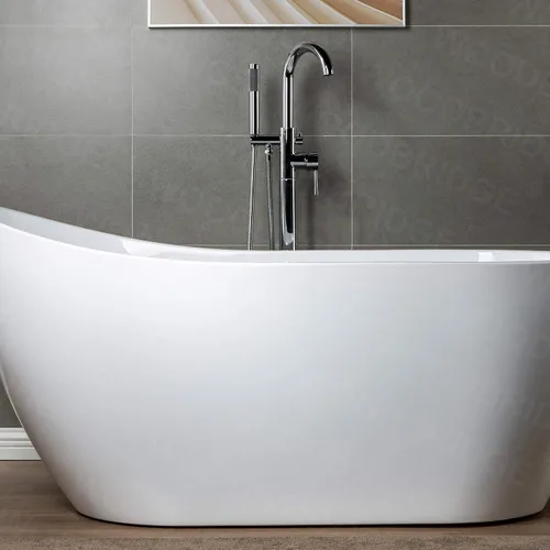 Miniatura 8 de WOODBRIDGE Grifo de llenado de bañera independiente contemporáneo de una sola manija con ducha de mano en acabado cromado, F0002CHRD