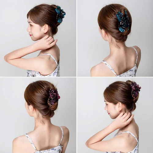 Miniatura 7 de Fashion & Lifestyle Paquete de 3 pinzas para el cabello grandes de 4 pulgadas para mujeres y niñas, pinza bastante fuerte, pasadores antideslizantes