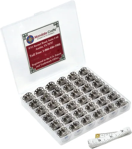 Miniatura 11 de Mandala Crafts Bobinas vacías SA155 para máquina de coser Brother, 36 bobinas de plástico de metal para máquina de coser Singer - Bobinas