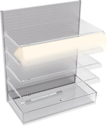 Miniatura 9 de Kit de luces de estantería de góndola de 48 pulgadas con 8 barras de luz LED de color blanco puro de 6000 K, fuente de alimentación y accesorios