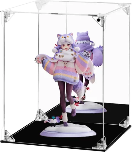 Miniatura 11 de Vitrina de acrílico transparente para figuras de acción con parte trasera espejada, caja de almacenamiento a prueba de polvo, estuche de vidrio