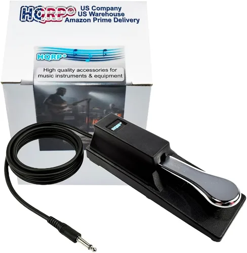Miniatura 2 de HQRP Pedal Sustain para teclado, cable de 6.5 pies, enchufe universal de 1/4 pulgadas, interruptor de polaridad, compatible con pianos digitales
