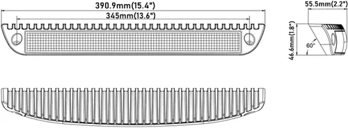 Miniatura 2 de Raycharm - Lámpara de trabajo LED de perfil bajo para RV de 15.4", con haz de inundación enfocado de 40° hacia abajo, luz blanca cálida de 3000K