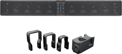 PowerBass Barra de sonido amplificada de 12 altavoces con montaje de barra cuadrada compatible con carritos de golf