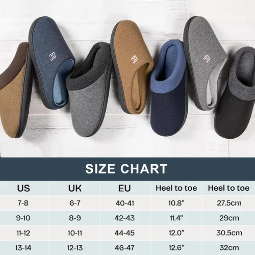 Miniatura 6 de Men's Coral Fleece Lining with High Density Memory Foam Classicism Slip-on Slipper