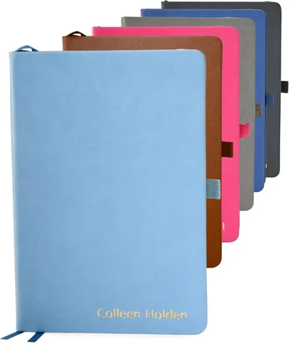 Miniatura 9 de Promot - Cuaderno de Diario Rayado: Diario Personalizado con Texto en Relieve en Oro Metálico - A5 Azul 192 Páginas Rayadas 8.2 x 5.5 Pulgadas, 100