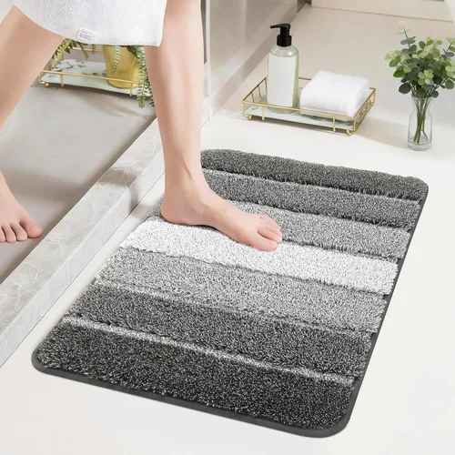 Miniatura 28 de COSY HOMEER Alfombras de baño de 24 x 17 pulgadas, ultra suaves y absorbentes, con respaldo de TPR antideslizante, lavable a máquina, alfombra Beige