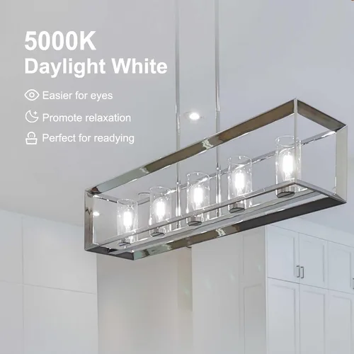 Miniatura 5 de TJOY - Paquete de 12 bombillas LED Edison, regulables, 8W equivalente a 60W, base media E26, luz diurna, 5000K, ST58, 800 lm, ultrabrillante, Luz