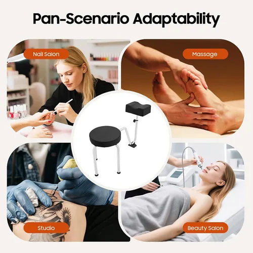 Miniatura 6 de Reposapiés de pedicura, altura y longitud ajustables, reposapiés portátil independiente para salón, reposapiés de masaje para tecnología de uñas